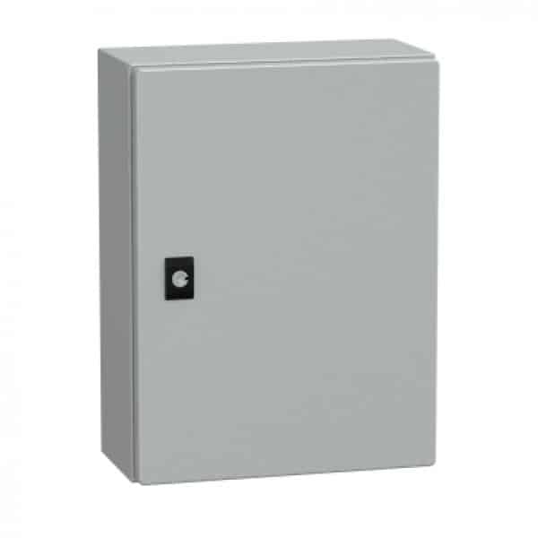 Spacial CRN plain door with mount.plate. H400xW300xD200 IP66 IK10 RAL7035..
